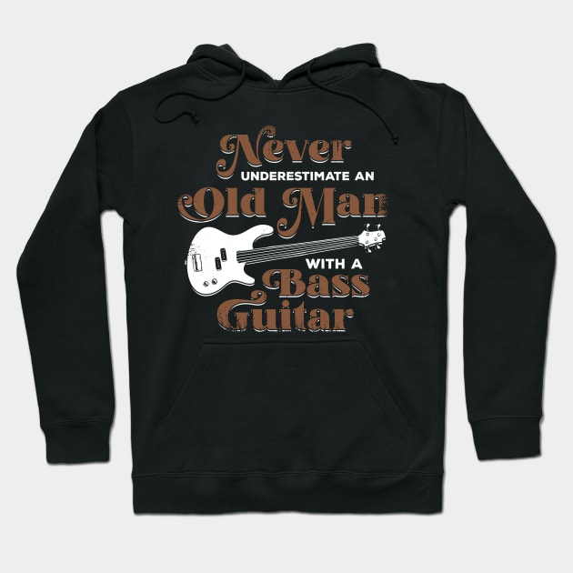 Old Man Bass Player Guitar Musician Bassist Gift Hoodie by Dolde08